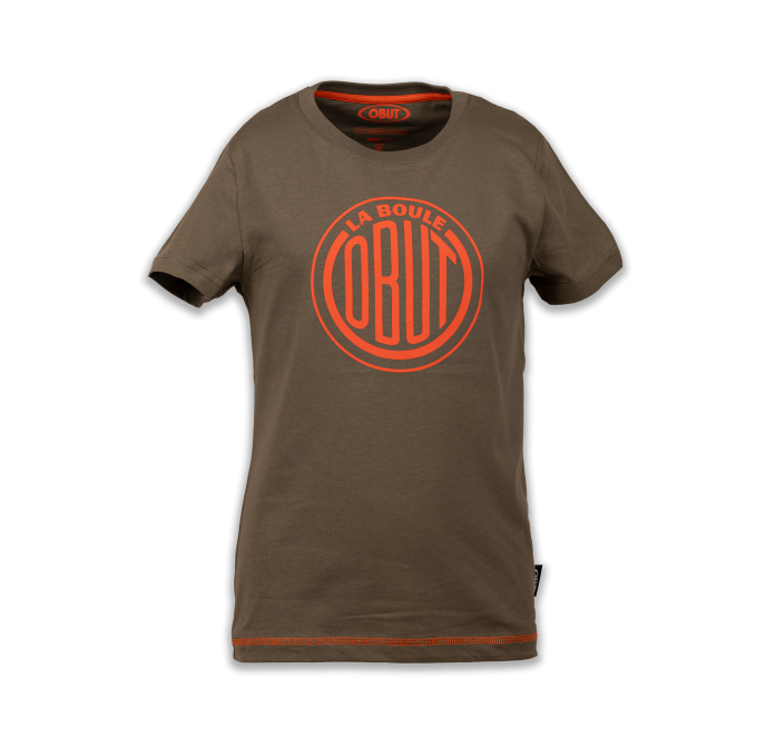 TEE-SHIRT ENFANT KAKI LOGO VINTAGE ORANGE