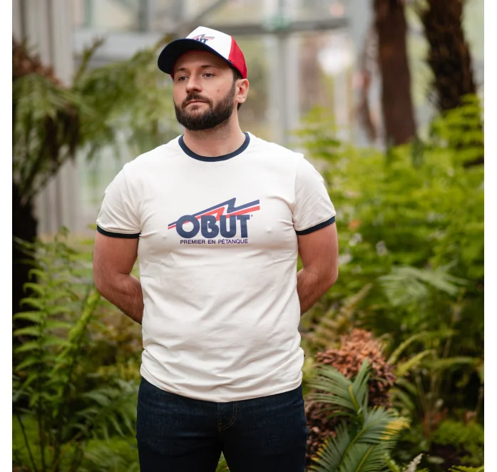 TEE-SHIRT MIXTE BLANC LOGO R&Eacute;TRO