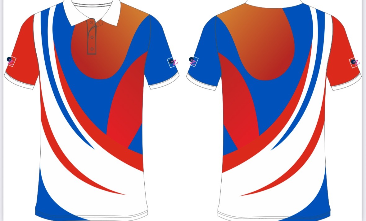 Polo bleu blanc rouge